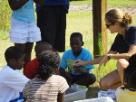 Photo of kids testing water